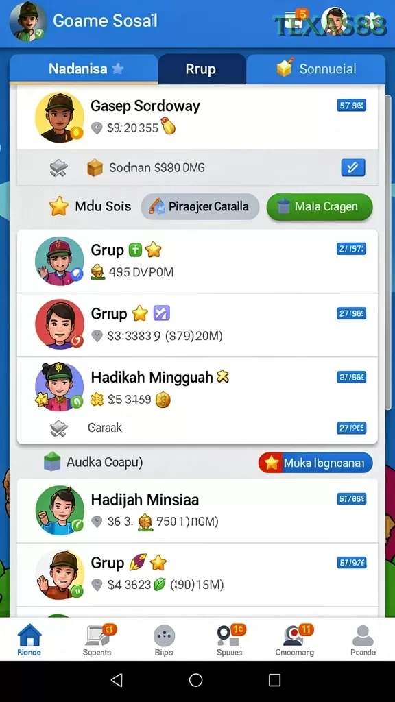 Cuplikan layar SURYA77 — menu navigasi